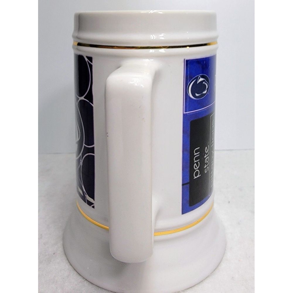 Vintage Penn State PSU‎ Stein Mug 1986 Graphic All Around Print Gold Accents - Picture 4 of 7